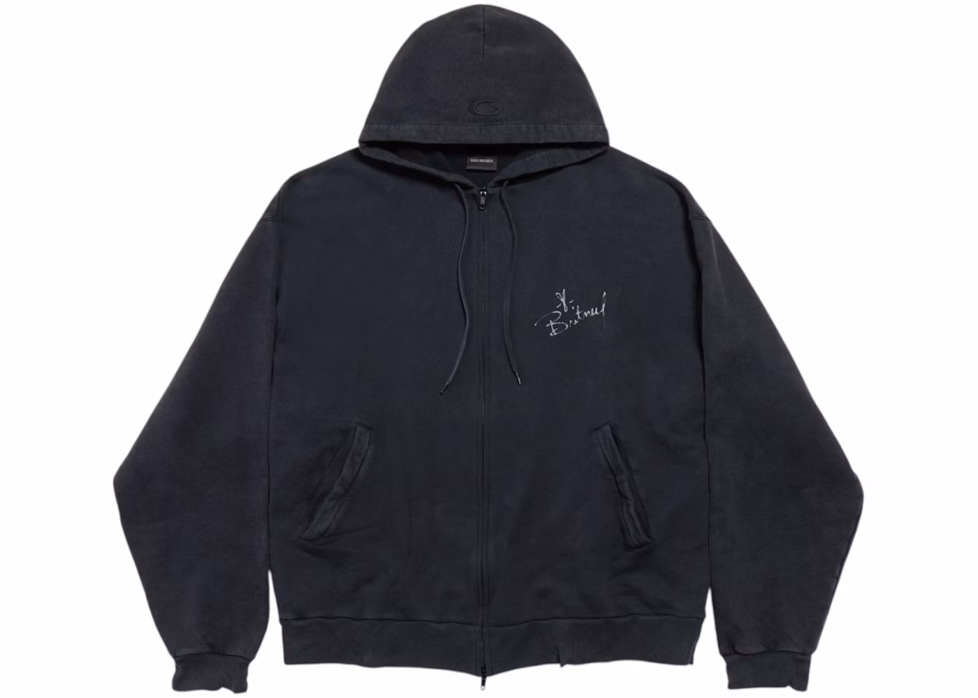 Balenciaga Music Britney Spears Series Oversized Zip-Up Hoodie Faded Black/Blue