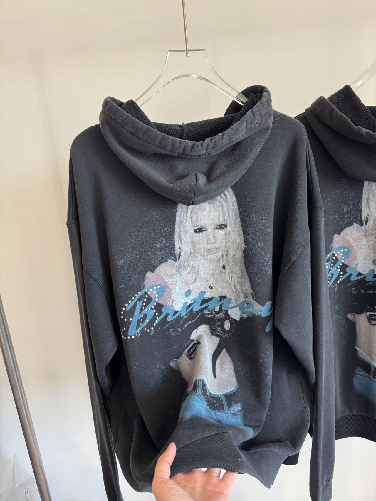 Balenciaga Music Britney Spears Series Oversized Zip-Up Hoodie Faded Black/Blue vista 6