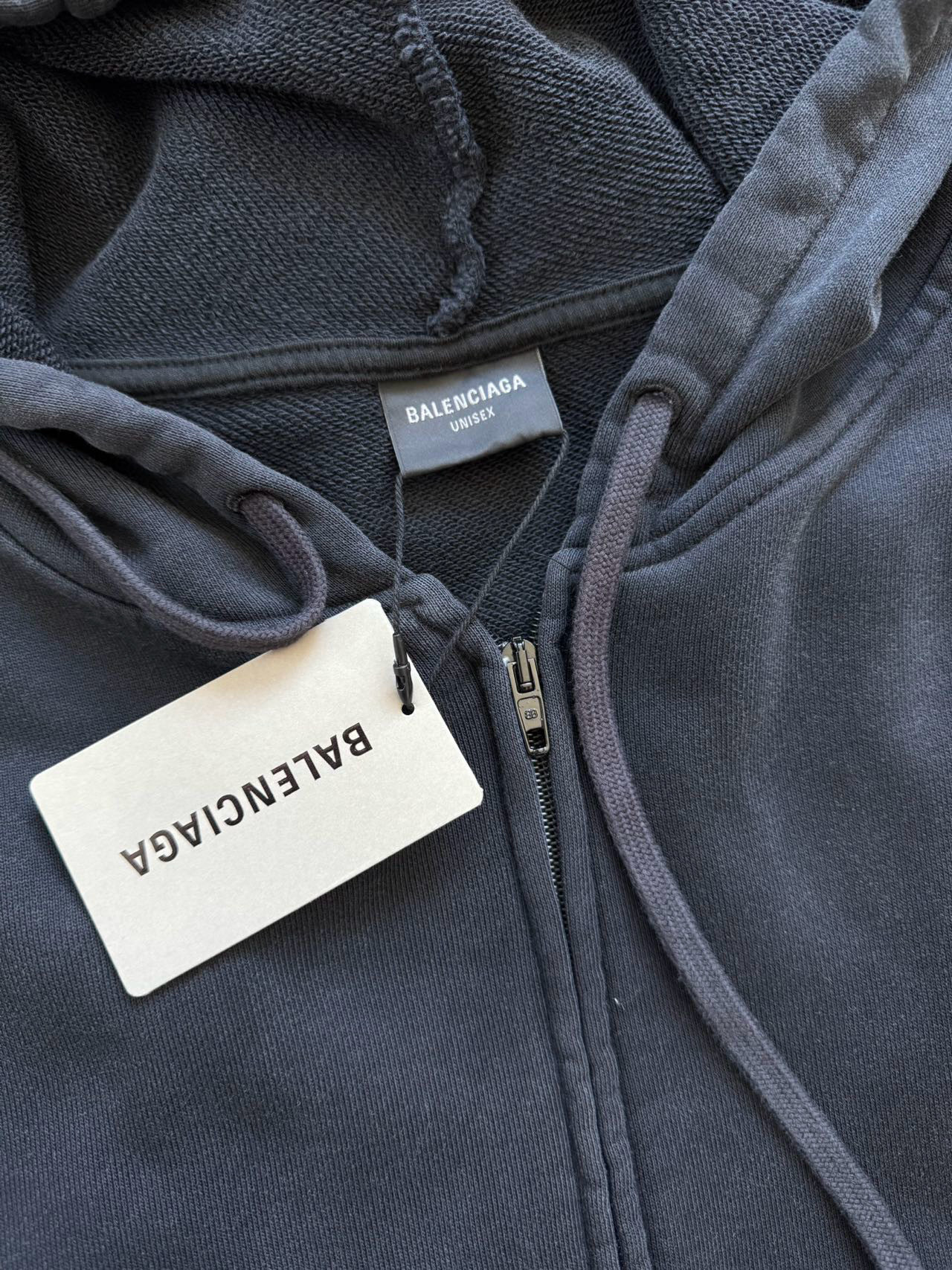 Balenciaga Music Britney Spears Series Oversized Zip-Up Hoodie Faded Black/Blue vista 8