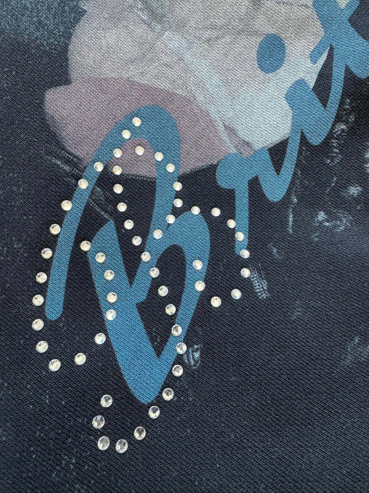 Balenciaga Music Britney Spears Series Oversized Zip-Up Hoodie Faded Black/Blue vista 9