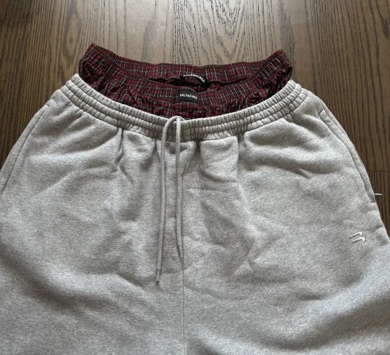 Balenciaga Double Waistband Sweatpants 'Red/Khaki' vista 3