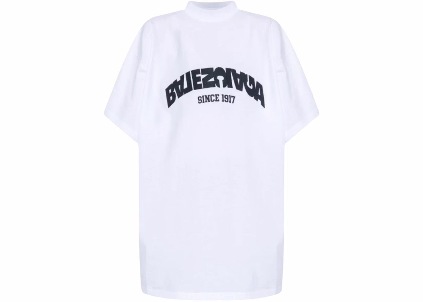 Balenciaga Back Flip Oversized Tee White Hombre