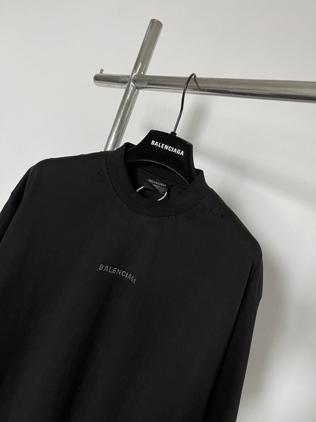 Balenciaga Crystal Logo T-shirt Black vista 4
