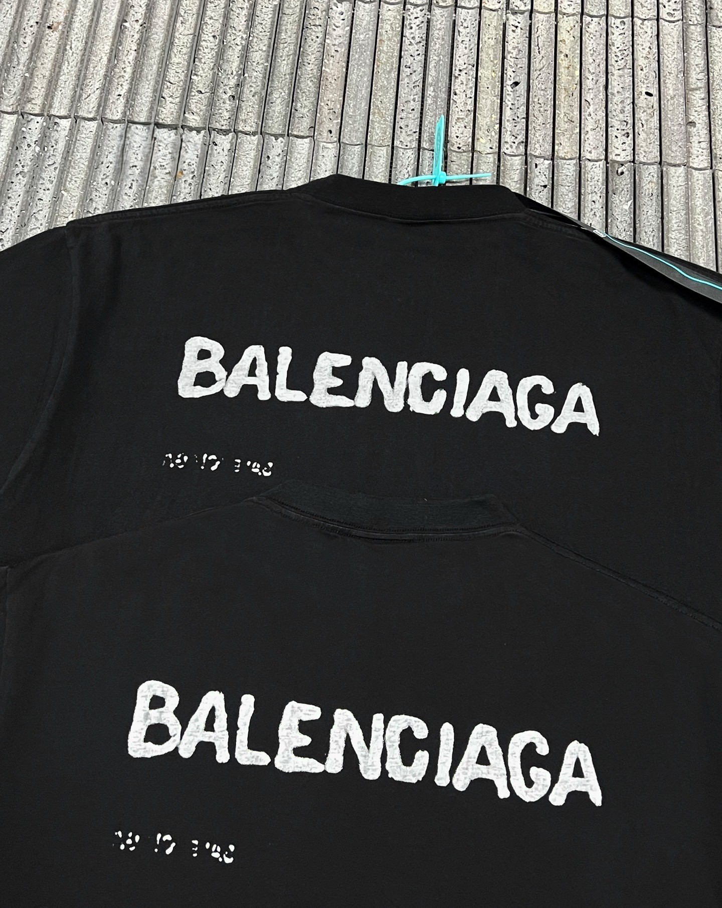 Balenciaga Slowear Oversized Hand Drawn T-shirt Black White vista 4