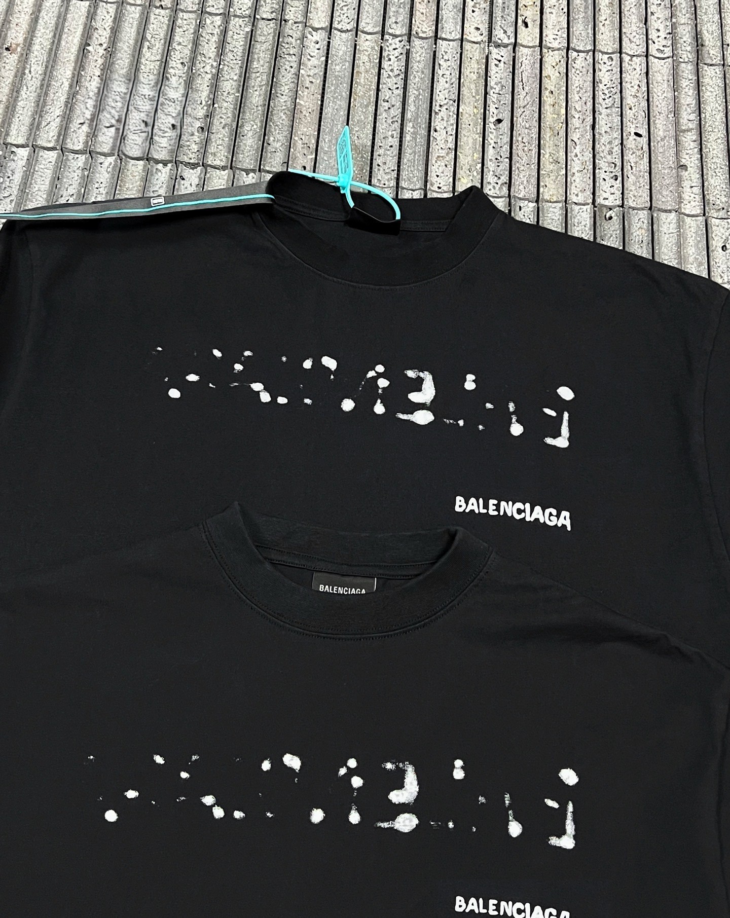 Balenciaga Slowear Oversized Hand Drawn T-shirt Black White vista 5