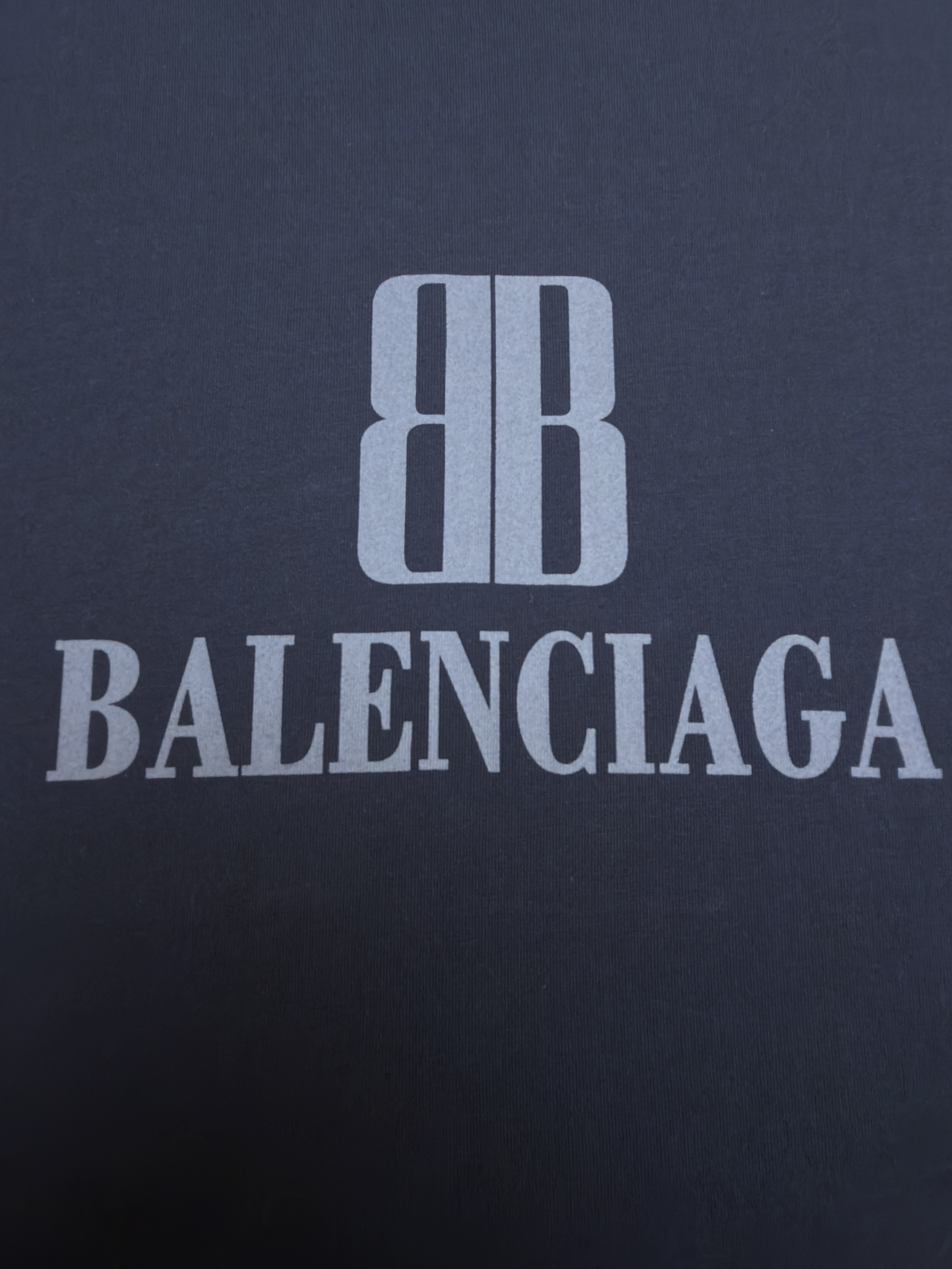 Balenciaga Nano BB Medium Fit Tee Faded Black vista 3