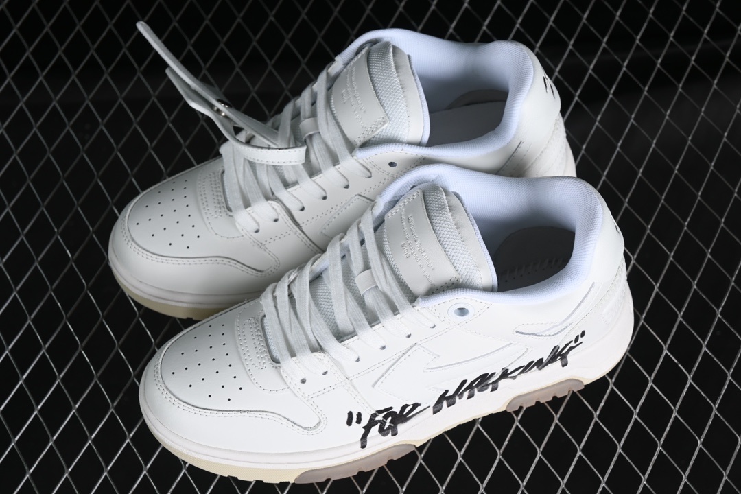 Off-White Out Of Office Low Tops "For Walking" White Black vista 3