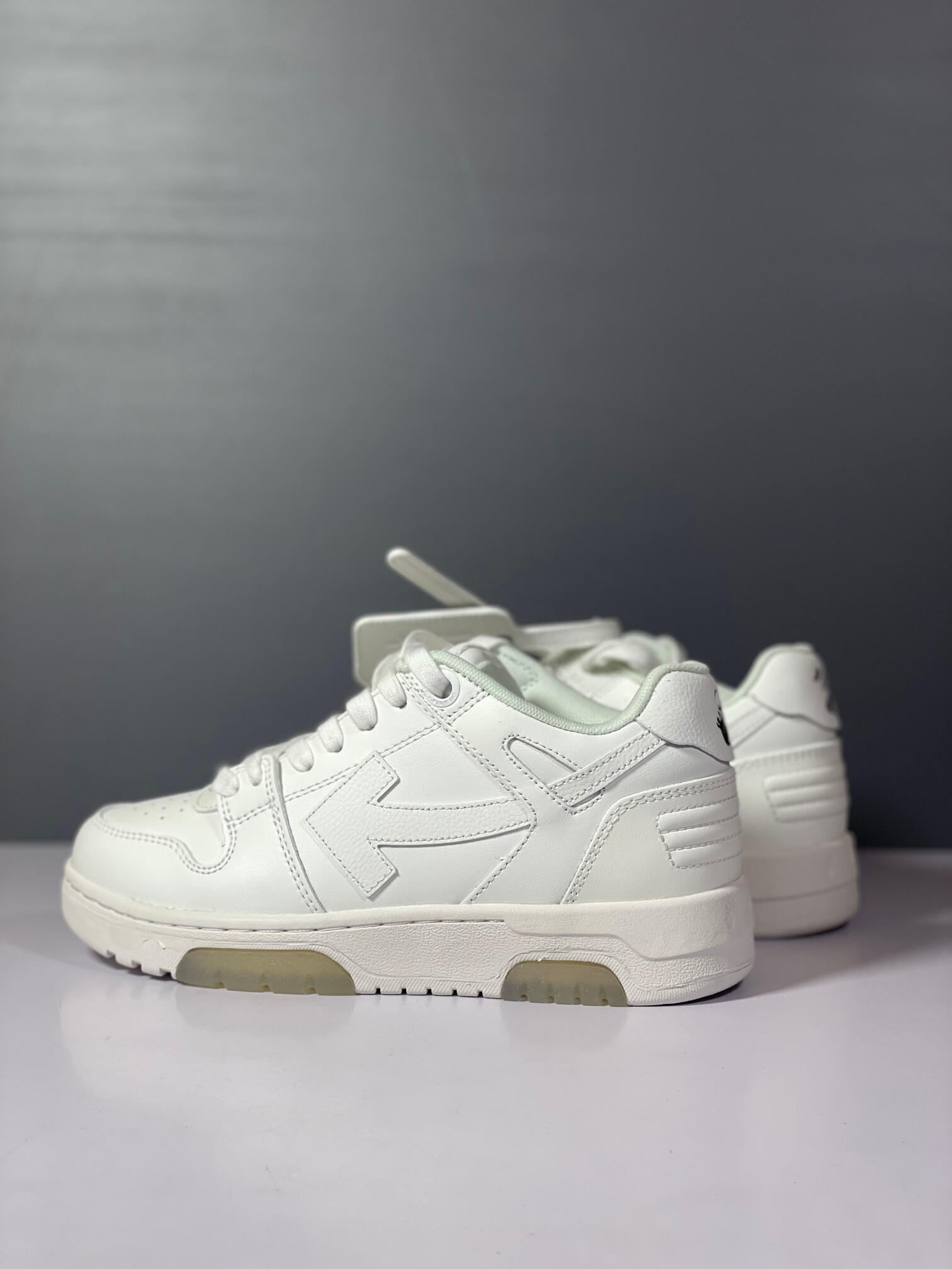 Off-White Out Of Office Calf Leather Triple White (Women's) vista 3