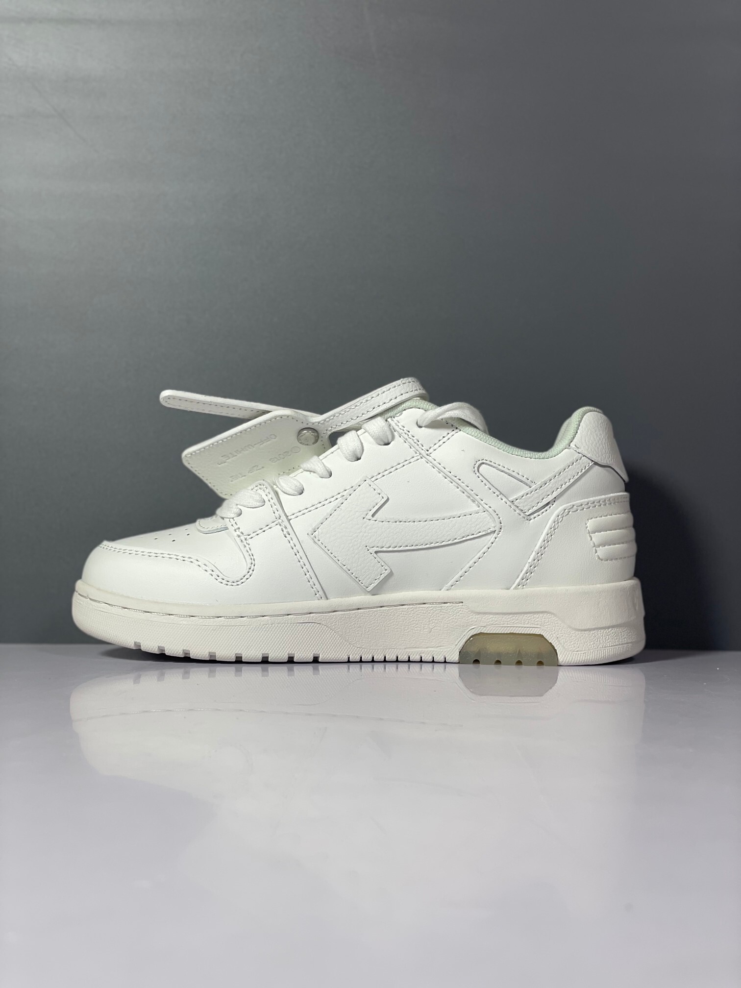 Off-White Out Of Office Calf Leather Triple White (Women's) vista 6