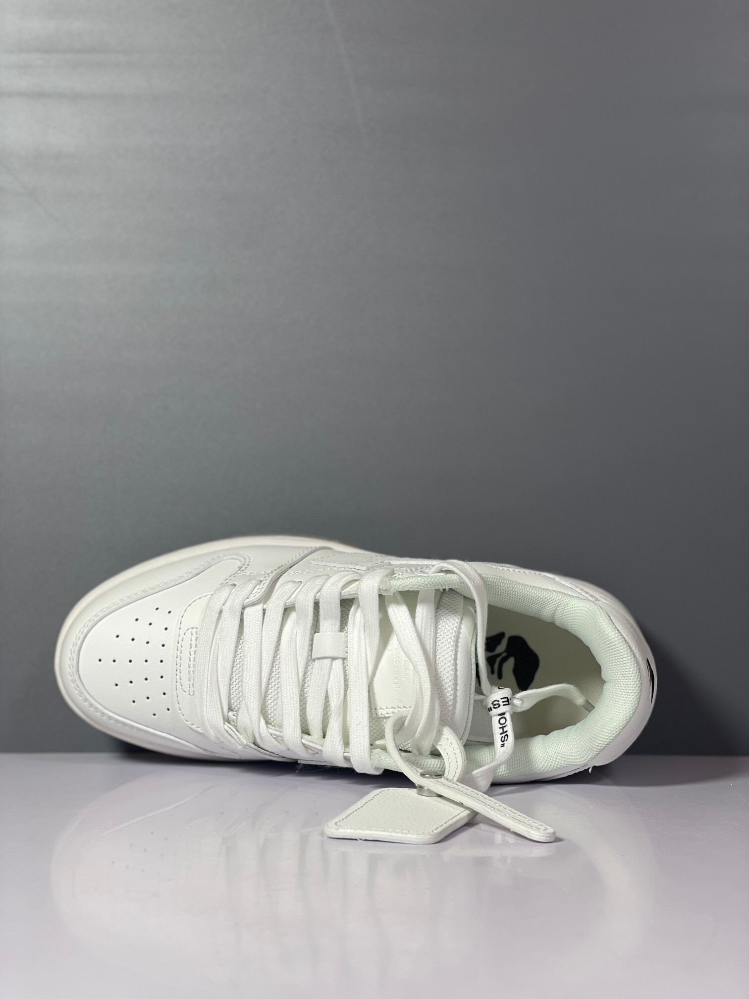 Off-White Out Of Office Calf Leather Triple White (Women's) vista 7