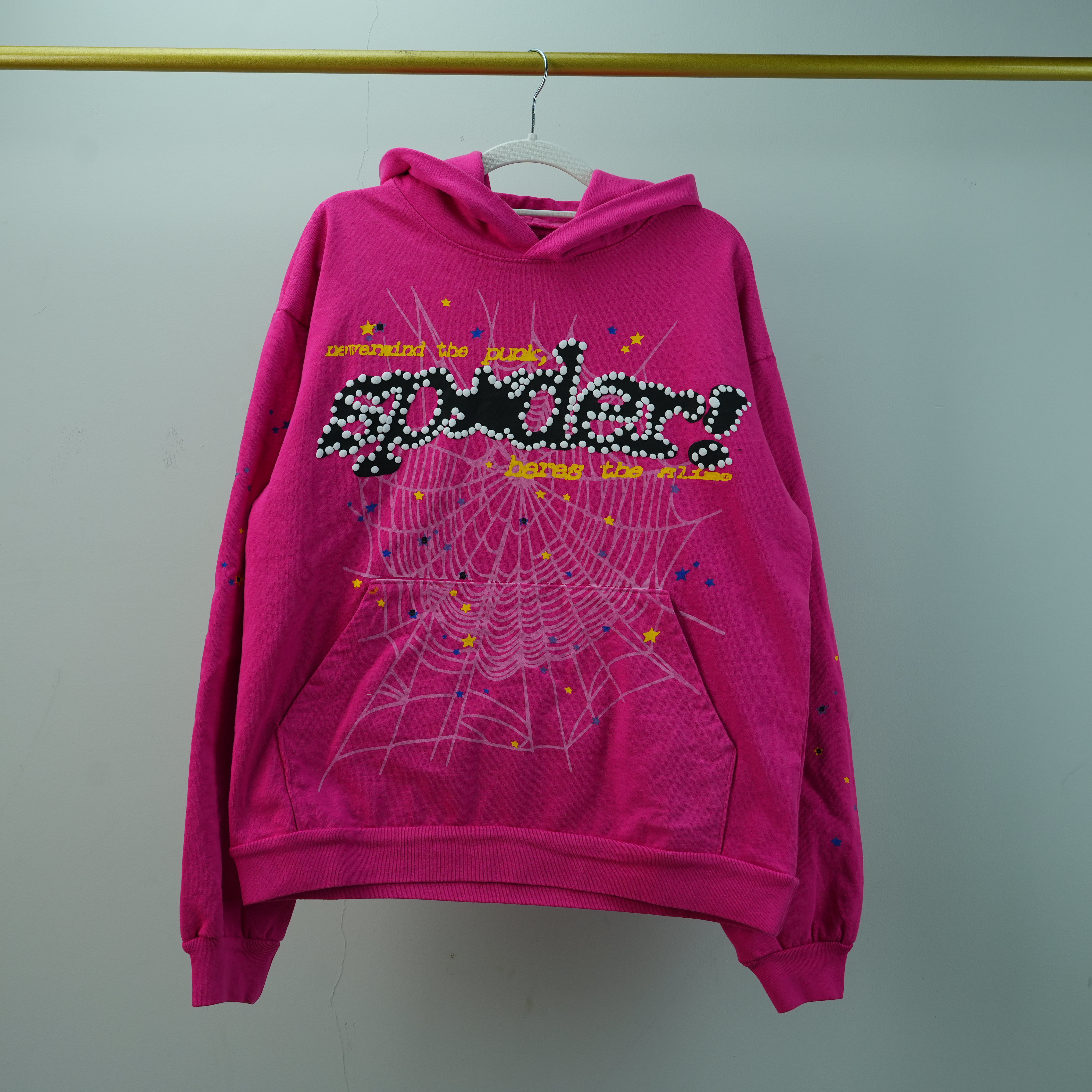 Sp5der P*NK V2 Hoodie "Pink" vista 2