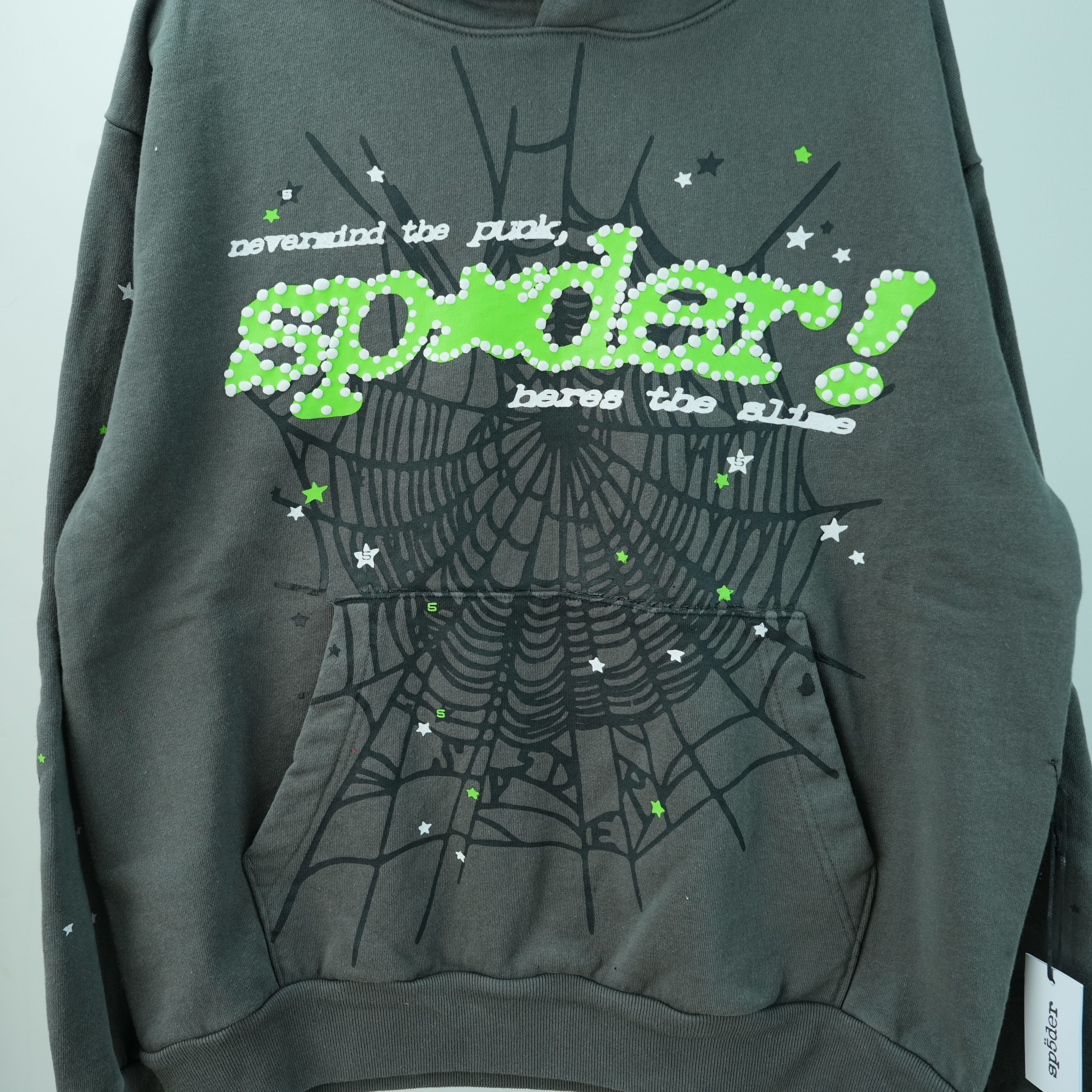 SP5DER Hoodie Punk V2 Slate Grey vista 3