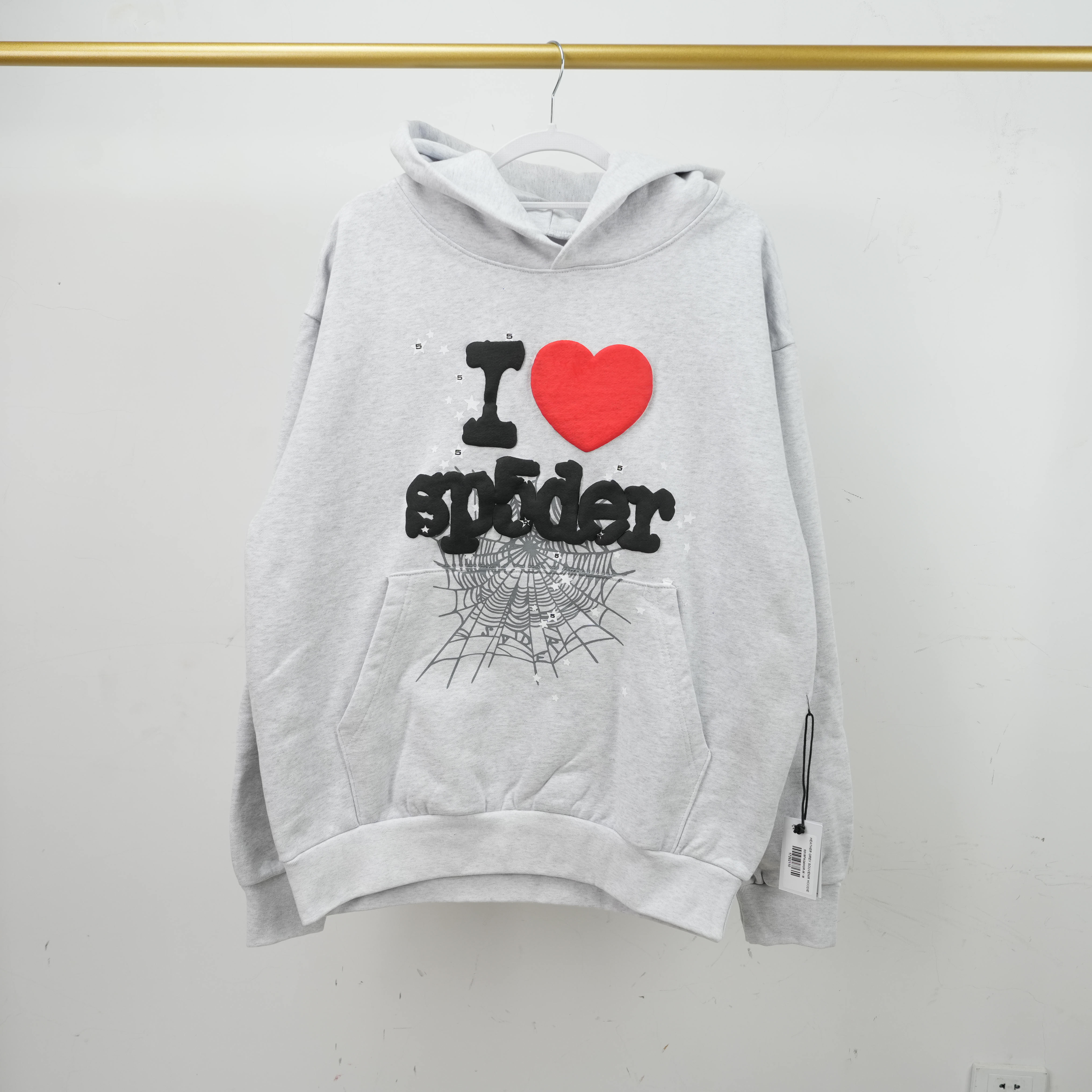 Sp5der Souvenir Hoodie "Heather Grey" vista 2
