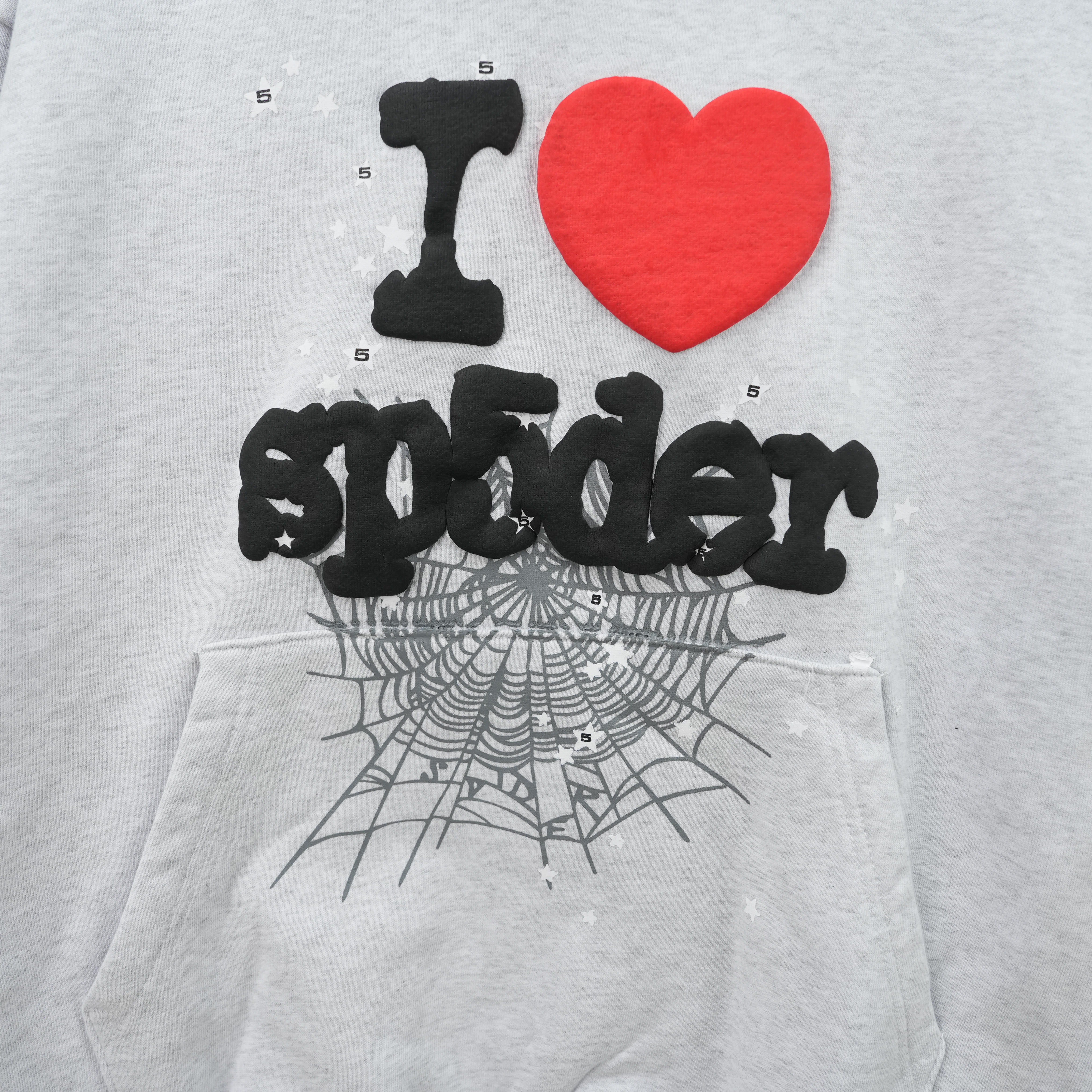 Sp5der Souvenir Hoodie "Heather Grey" vista 3